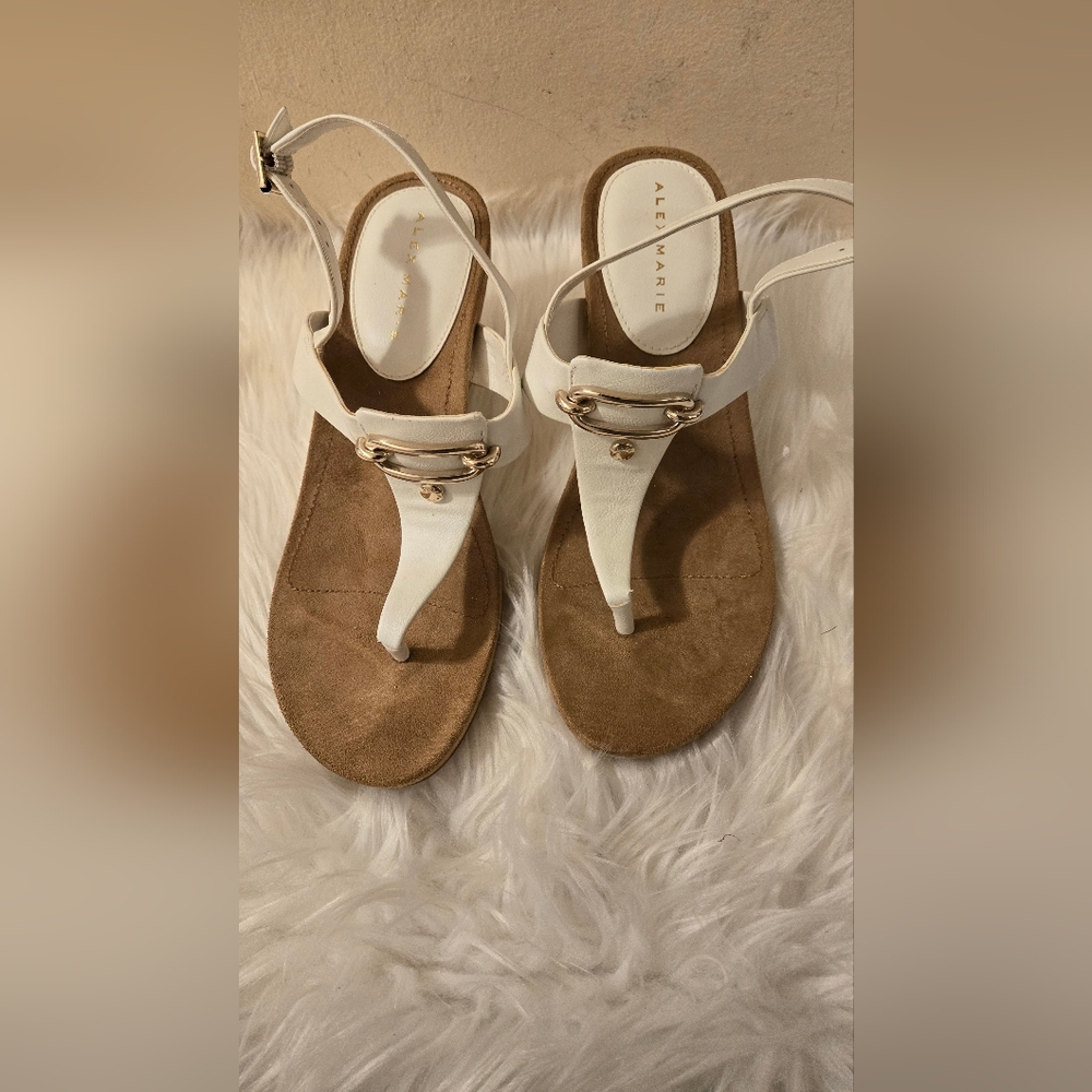 Alex Marie Wedges Women's Slippers Shoe White Size 9.5M